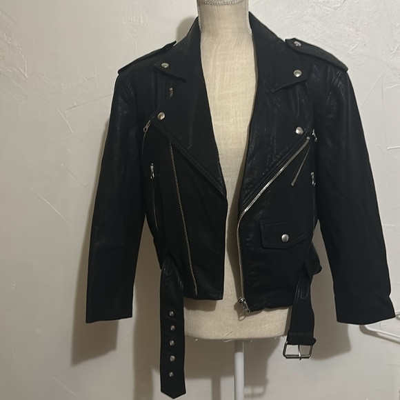 Pistola + Anthropologie Tracy Faux Leather Moto Jacket - Picture 2 of 9